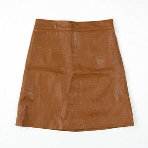 NWT Brown Faux Leather Skirt